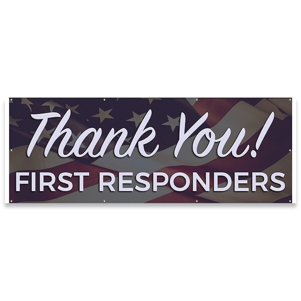 Thank You First Responders Banner Concession Stand Food Truck Single Sided